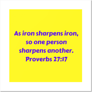 Bible Verse Proverbs 27:17 Posters and Art